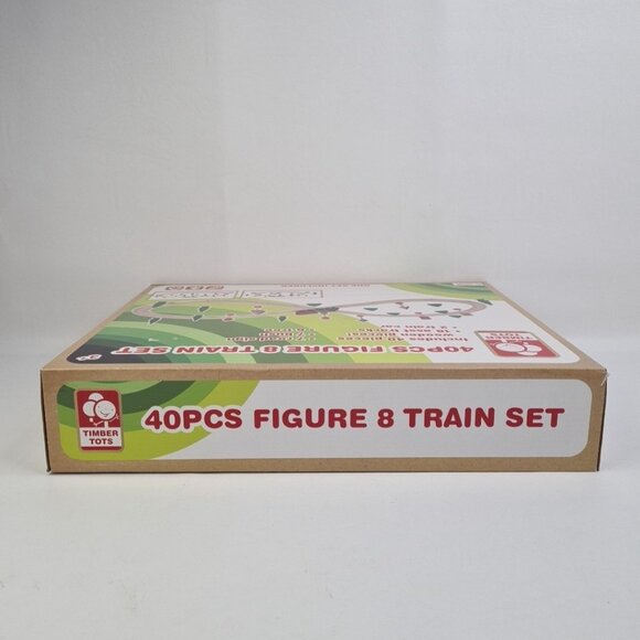 Timber Tots Train Set 40pcs Wooden Train Set for Toddler Kids, Magnetic Cars - Picture 5 of 5